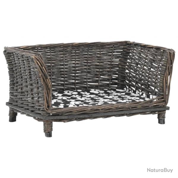 Panier pour chiens avec coussin gris 50 x 33 x 30 cm saule naturel 02_0001628