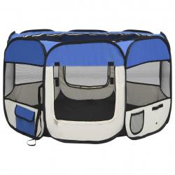 Parc pliable pour chien avec sac de transport 110 x 110 x 58 cm bleu 02_0001724