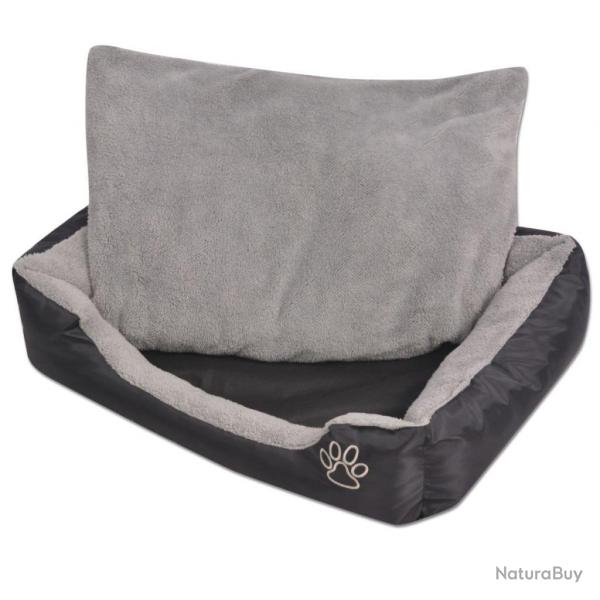 Lit pour chiens avec coussin rembourr 90 cm noir 02_0001574