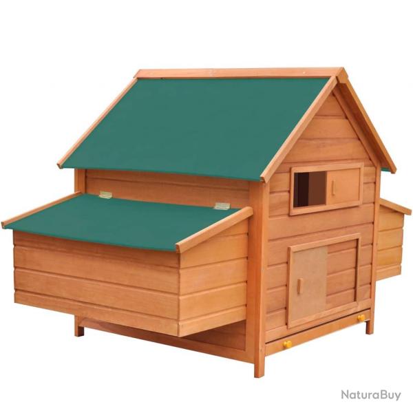 Poulailler bois 157 x 97 x 110 cm pinde solide marron et vert 02_0001678