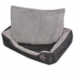 Lit pour chiens avec coussin rembourré 50 cm noir 02_0001571
