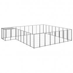 Chenil extérieur cage enclos parc animaux chien 20,57 m² acier noir 02_0000507