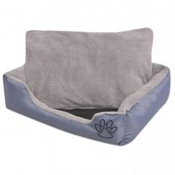 Lit pour chiens avec coussin rembourré taille 75 cm gris 02_0001564