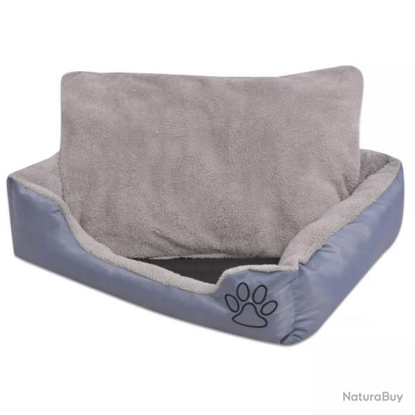 Lit pour chiens avec coussin rembourr taille 75 cm gris 02_0001564
