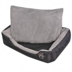 Lit pour chiens avec coussin rembourré 110 cm noir 02_0001576