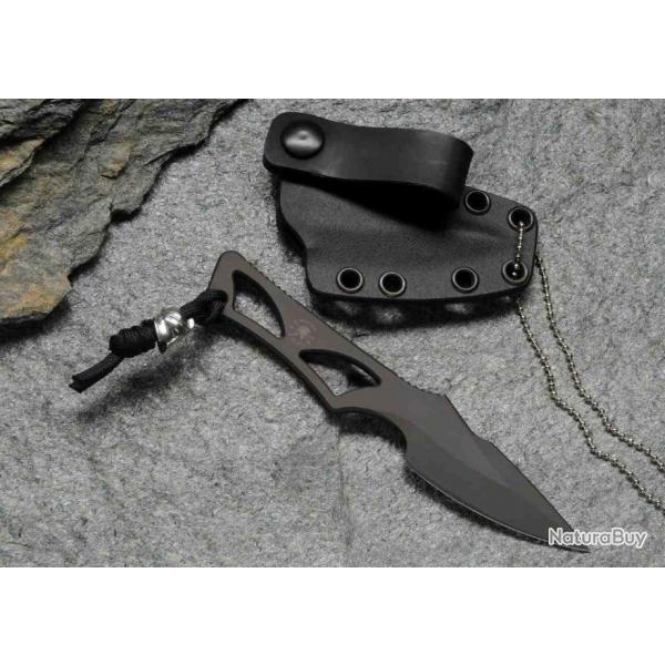 Couteau Tactical Spartan Blades Enyo Lame Acier AUS-8 Manche Squelette Etui ABS SBBL2BK