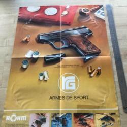 Ancien Poster Chasse pistolet RG 8F ROHM