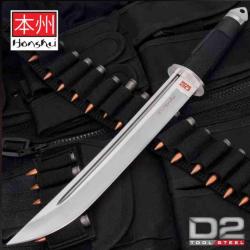 Couteau Sabre United Cutlery Honshu Tanto D2 Manche Caoutchouc Etui Cuir UC2629D2