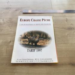 Ancien catalogue livret Europe chasse pêche
