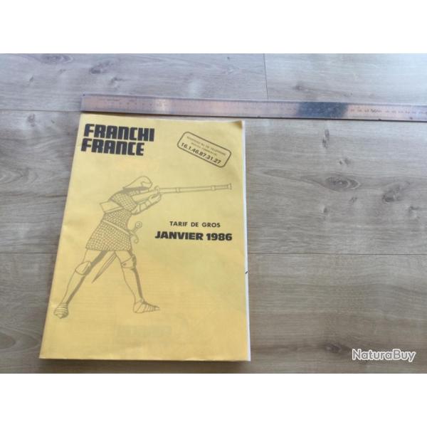 1 Ancien catalogue livret FRANCHI 1986