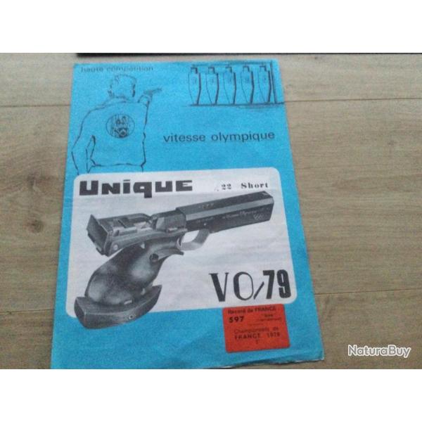Ancien catalogue feuille dpliant  UNIQUE VO/79