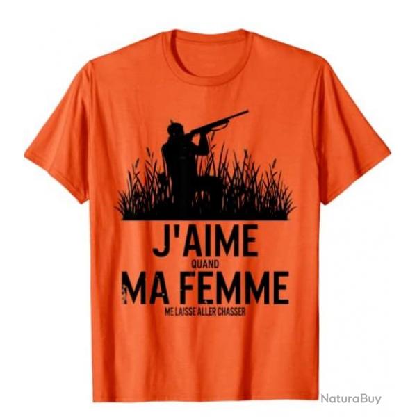 Tee-shirt de chasse - Orange - Humoristique - Livraison gratuite et rapide