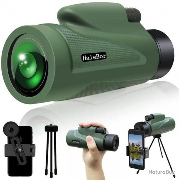 Monoculaire Vision 12X50 Camping Plein Air Voyage Chasse HD FMC Trpied Chasse Randonne Oiseau