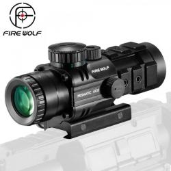 Fire Wolf Lunette Tactique Tir  4x32 Fusil Chasse Point Rouge Vue Optique Airsoft Rail 12/20MM