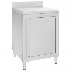 Table de travail commerciale avec armoire 60 x 60 x 96 cm acier inoxydable 02_0001903