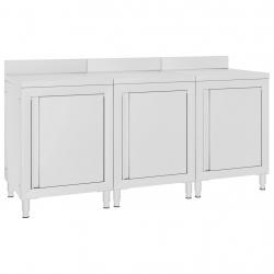 Table de travail commerciale avec armoire 180 x 60 x 96 cm acier inoxydable 02_0001901