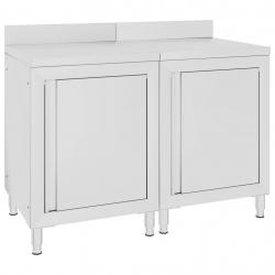 Table de travail commerciale avec armoire 120 x 60 x 96 cm acier inoxydable 02_0001900