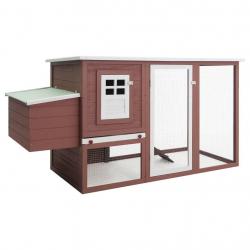 Poulailler d'extérieur avec 1 nichoir 202 x 75 x 98 cm bois marron 02_0001699