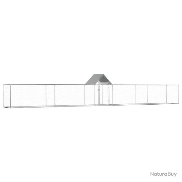 Poulailler 9 x 1 x 1,5 m acier galvanis toit rsistant  l'eau 02_0001721