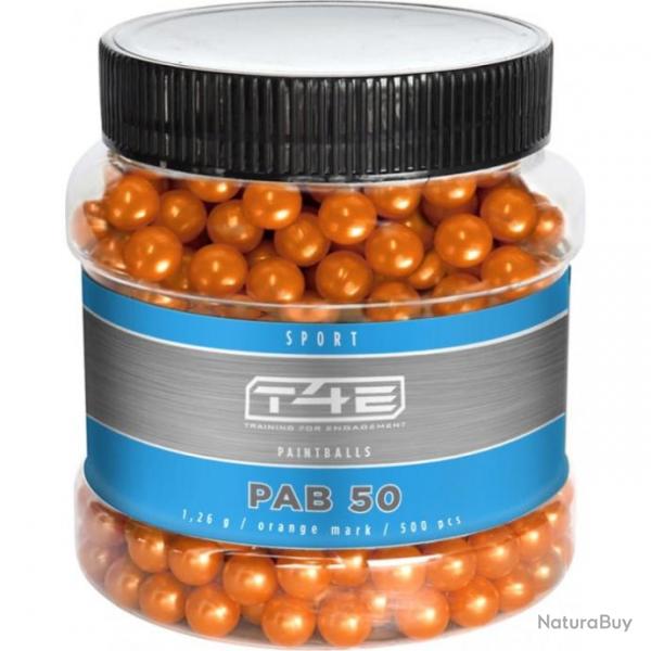 Billes paintball bio orange T4E - sport pab x500 43 - 50