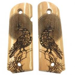 PROMOTION : PLAQUETTES DE CROSSE BOIS POUR COLT 1911 REF 3481