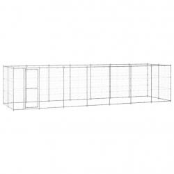 Chenil extérieur cage enclos parc animaux chien extérieur acier galvanisé 16,94 m² 02_0000410