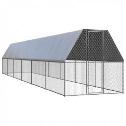 Poulailler d'extérieur 2 x 12 x 2 m acier galvanisé toit résistant à l'eau 02_0001688