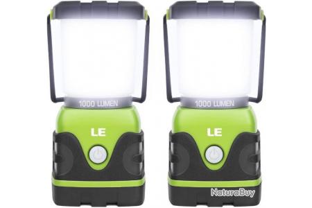Lanterne Camping LED Lampe Camping Puissante 1000lm Luminosité Réglable  Eclairage Camping Piles X2 - Lampes (9675514)