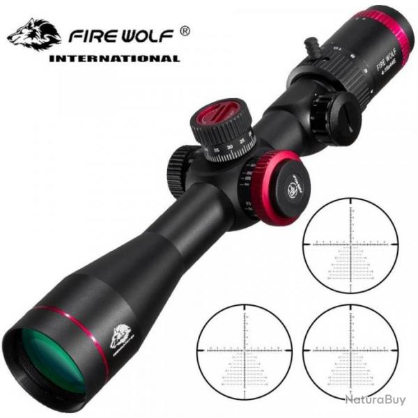 FIRE WOLF QZ 4-16X44 Lunette Vise FFP Rouge et vert vue Optique Chasse Tir Fusil