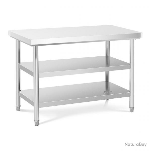 Table de travail inox 120 x 70 cm 600 kg 3 niveaux 14_0003684