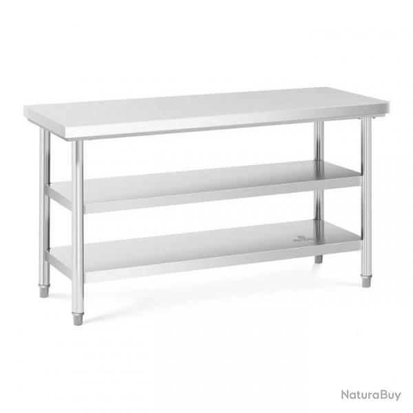 Table de travail inox 150 x 60 cm 600 kg 3 niveaux 14_0003687