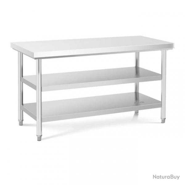 Table de travail inox 150 x 70 cm 600 kg 3 niveaux 14_0003688