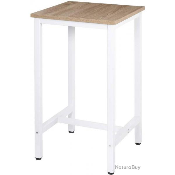 Table de bar table de cuisine en agglomr et mtal table de bistrot table haute 102 cm chne clair