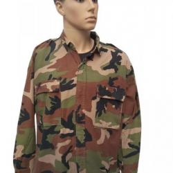 Chemise manches longues 100% coton camouflage woodland armée de terre croate - taille XL uniquement