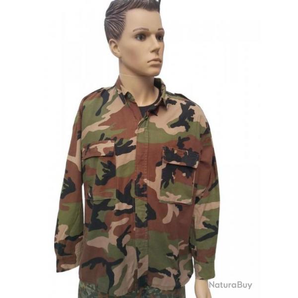 Chemise manches longues 100% coton camouflage woodland arme de terre croate - taille XL uniquement
