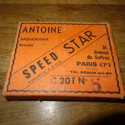 Cartouches Cal.20 SPEED STAR "ANTOINE" Arquebusier à PARIS Plomb n°6