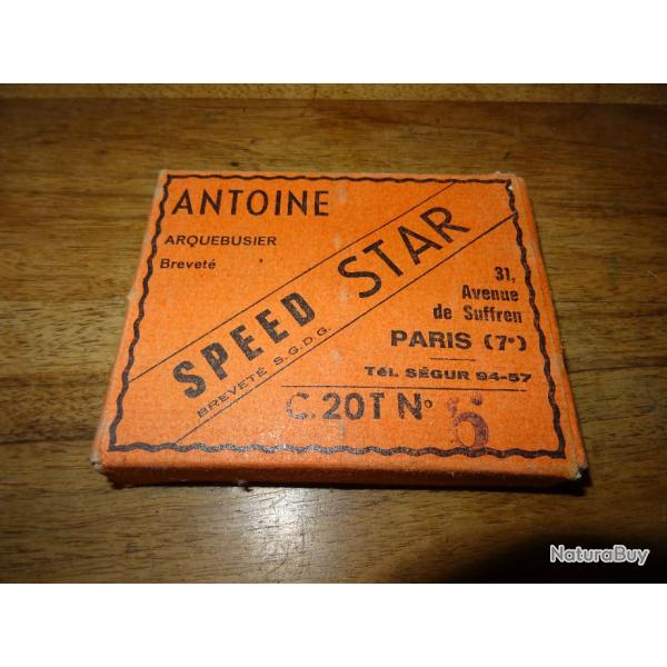 Cartouches Cal.20 SPEED STAR "ANTOINE" Arquebusier  PARIS Plomb n6