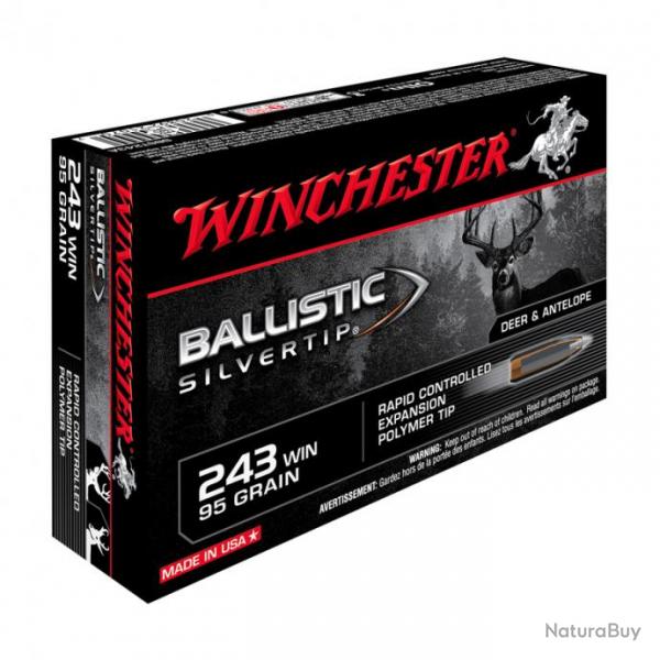 Balles De Chasse Winchester Ballistic Silvertip Calibre 243WIN-95 grains