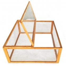 Enclos bois 100 cm x 100 cm x 45 cm carré couvercle clapier petits animaux 16_0002625