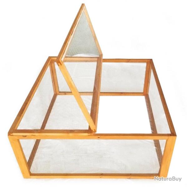 Enclos bois 100 cm x 100 cm x 45 cm carr couvercle clapier petits animaux 16_0002625