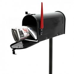 Us mailbox boite aux lettres design américain noir pied de support courrier 16_0000335