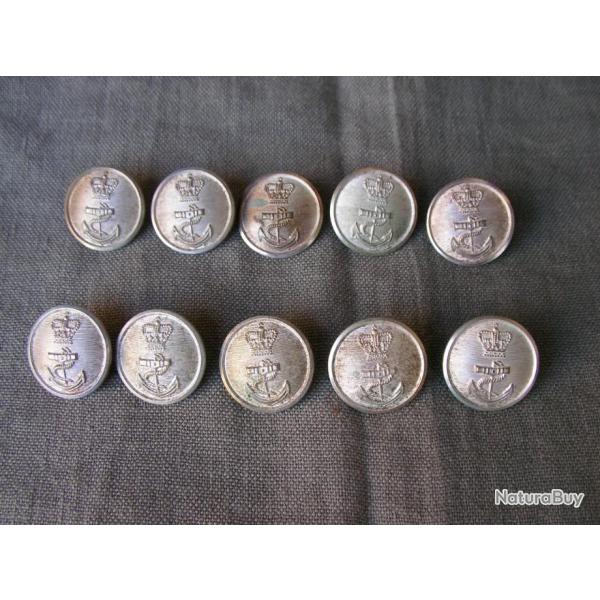 WW1/WW2/POSTWAR FRANCE LOT DE 10 BOUTONS DE MARINE " PARIS " ANCRE ET COURONNE