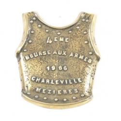 Plaque souvenir 4eme bourse aux armes Charleville Mézières ( Ardennes ) 1986 cuirasse