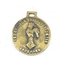 Plaque médaille Fédération Française de tir FFT Ardennes, années 1980. Récompense