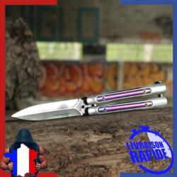 Couteau Papillon Butterfly Knife Balisong Chrome Spectrum 80 by SCK