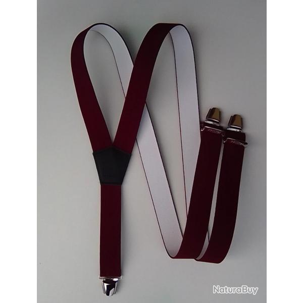 Bretelles  pinces de couleur Le Laboureur Bordeaux