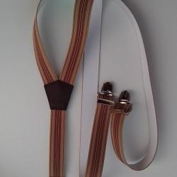 Bretelles à pinces et à rayures Le Laboureur Marron