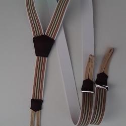 Bretelles à tresses et à rayures Le Laboureur Marron