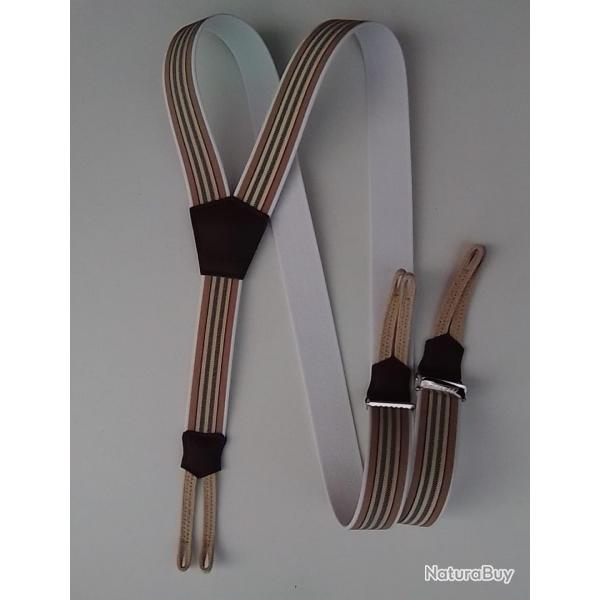 Bretelles  tresses et  rayures Le Laboureur Marron