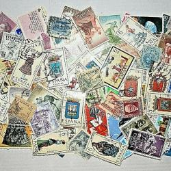 Lot ESP1 de 100 timbres d'Espagne oblitérés tous différents